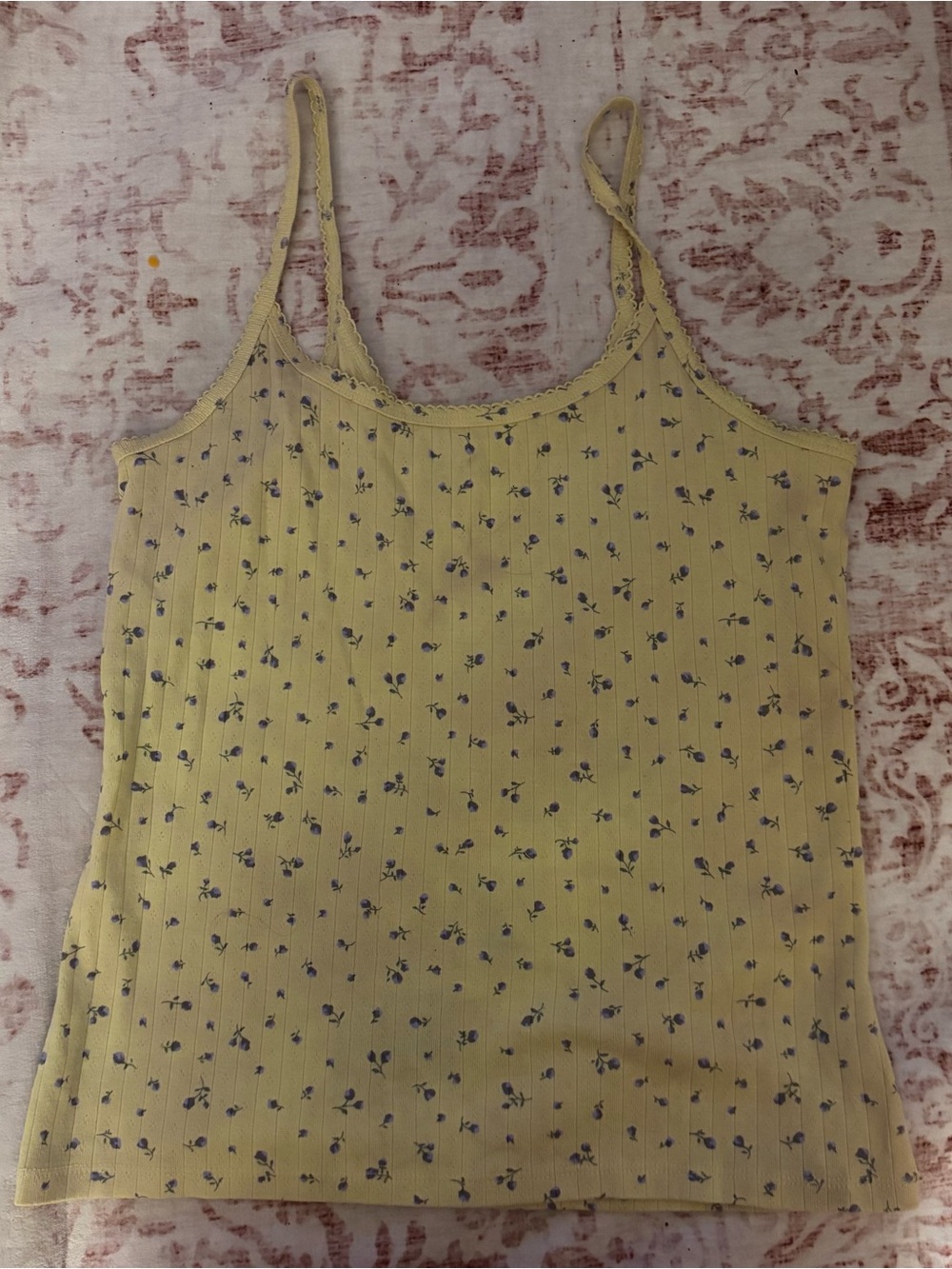 No Boundaries Yellow & Purple/Blue Floral Cami Tank Top XL